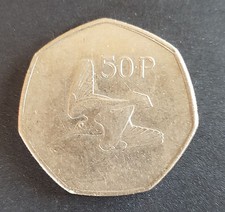 Old Irish Ireland 50p Fifty Pence Coin Available Dates 1970 - 2000