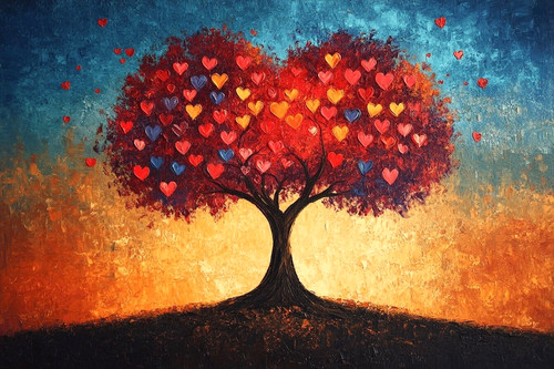 Tree life love hearts - tree, of
