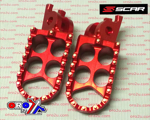 Alloy foot pegs scar red - foot,