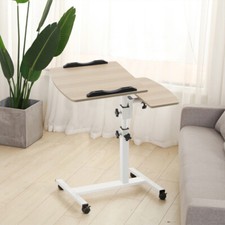 Rolling Over Bed Desk Hospital Medical Table With Wheels PC Laptop Trolley Table