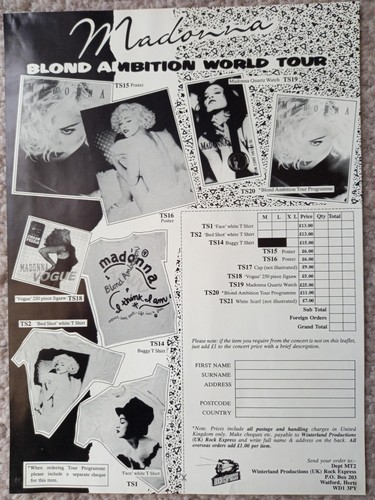 Madonna blond ambition tour - ambition, uk