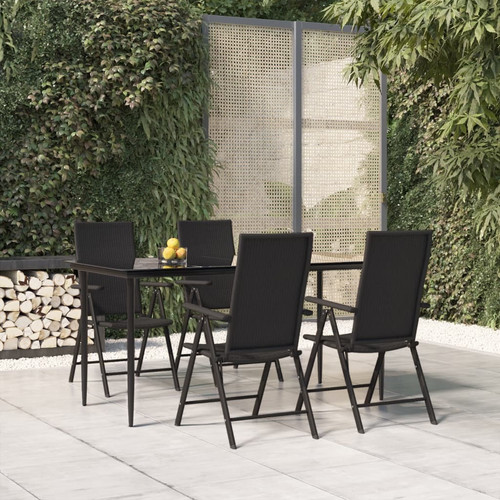 Garden dining set black - garden, pe