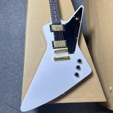 White Explorer electric guitar