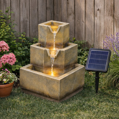 Solar water fountain tier - water,