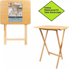 Folding Rubberwood TV Table Sturdy Light Durable 37 x 48.5 x 66cm Desk Snack