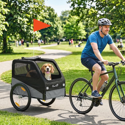 Pawhut dog bike trailer for - bike,