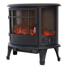Freestanding Electric Fireplace Heater Fireplace Log Burning Effect Stove Black