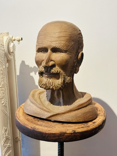 Vintage terracotta head - terracotta,