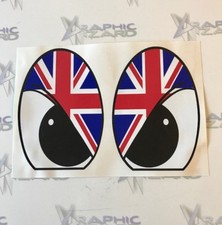 BMW MINI EYES - UNDER BONNET EYES - UNION JACKS - SELE ADHESIVE