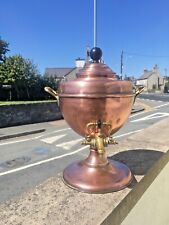 LARGE QUALITY ANTIQUE 19TH C COPPER & BRASS SAMOVAR TEA URN RUSSIAN KITCHEN PROP