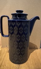 Hornsea Heirloom Pottery Vintage Coffee Pot Midnight Blue 1970s Retro