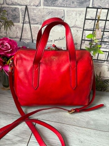 Fossil sydney satchel - fossil, red