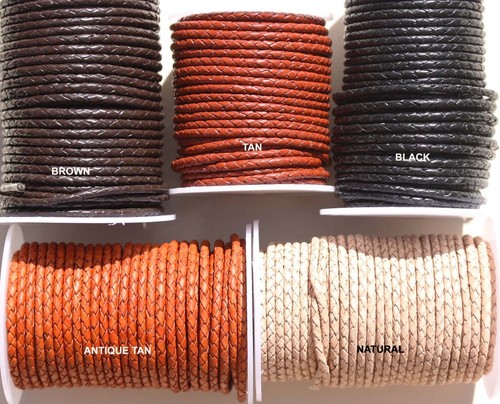 Platted leather cord 3mm - platted,