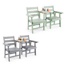 Adirondack Love Seat, Waterproof 2 Seater Jack & Jill Garden Chair Set, VonHaus
