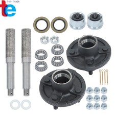 Pack of 2 Trailer Axle Kits with 4 on 4" Bolt Idler Hub and 1" Round BT8 Spindle
