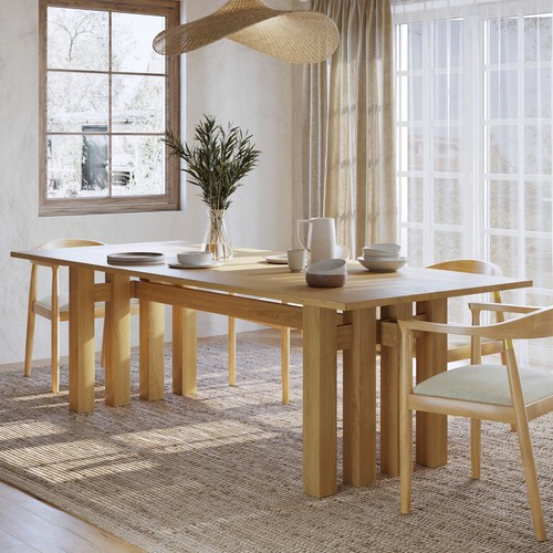 Large solid oak dining - solid,