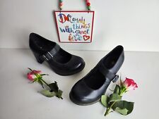 Dr Doc Martens Marlena Mary Jane heeled black shoes strap UK4 EU37 US6