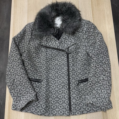 Women fur coat biker jacket - fur,