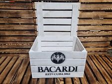 BACARDI RUSTIC VINTAGE WOODEN APPLE  BOXES CRATES  - FOR MAN CAVE  / SHE SHED