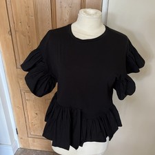 Zara Black Frill Sleeve & Hem