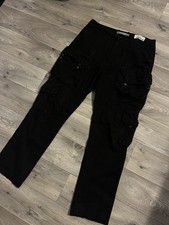 Men’s Black Cargo Style Stone Island Trousers Waist Size 30 Leg Size 30