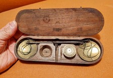 Rare Antique C18th Coin Balance Scale Miniature Nest of Weights