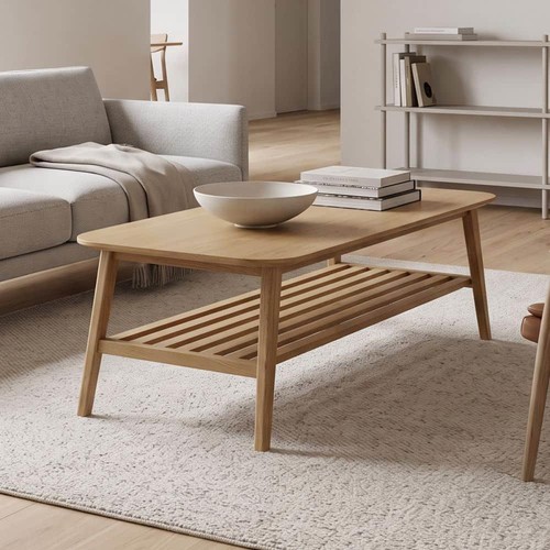 Solid oak large coffee - solid,