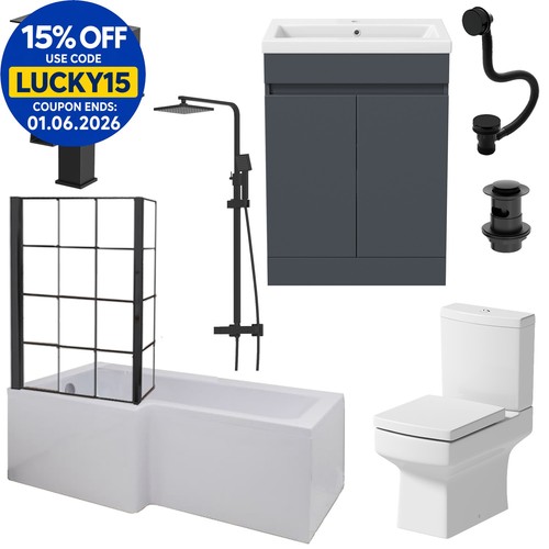 Complete bathroom suite black - complete,