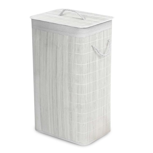 Bamboo laundry basket - laundry, lid