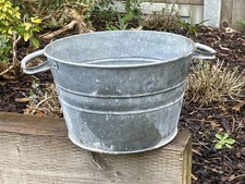 Vintage Galvanised Plant Pot