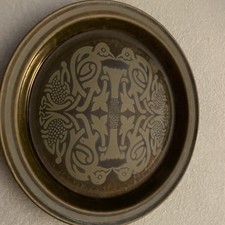 Vintage ARKLOW POTTERY IRELAND TREE OF LIFE PLATE  7 ins  (Green)