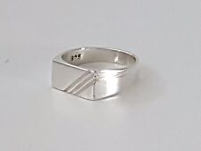 Genuine 925 Sterling Silver Mens / Boys  Rectangular Signet Ring All sizes