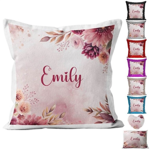 Personalised cushion floral - personalised,