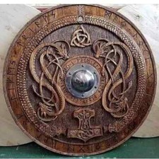Viking Shield With Carved
