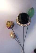 4 x Antique Hatpins Edwardian