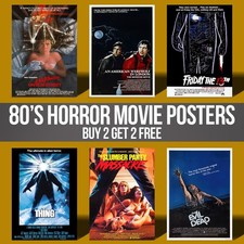 80s Classic Retro Horror Movie Film Posters Poster Print Wall Art Pictures Decor