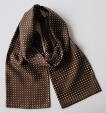 Silk Scarf Cravat. Brown
