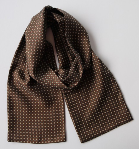 Silk scarf cravat brown - scarf, cravat.