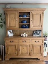 Antique Dresser With Cupboards And Drawers, Oak / Oak Effect
