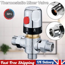 15MM Hot Cold Water Thermostatic Mixing Blending Valve 3 Way Adjust Temperature
