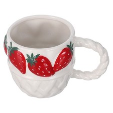  Strawberry Mug: Fruit Mug - Strawberry Pattern Decorative Ceramic Coffee Cup -