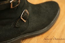 Oliver Sweeney Reaster Black Suede Zip Up Buckle Boots Shoes Mens UK 8.5 US 9.5