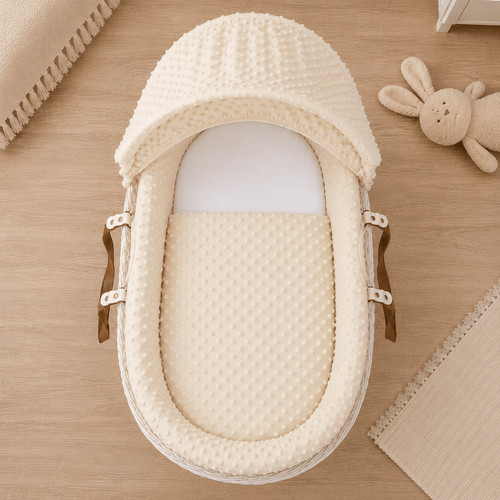 Cream dimple moses basket - cream,