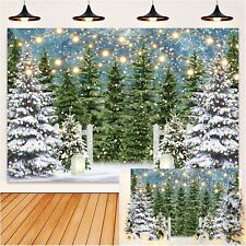 8x6ft Winter Forest Backdrop Christmas Snow Forest Pine Tree Photography
