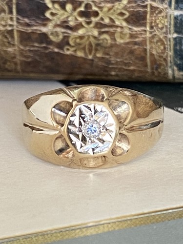 Gents 9ct gold - 9ct, diamond