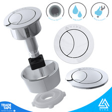 Chrome Toilet Push Button Cable Operated Dual Flush Cistern Universal Fitting