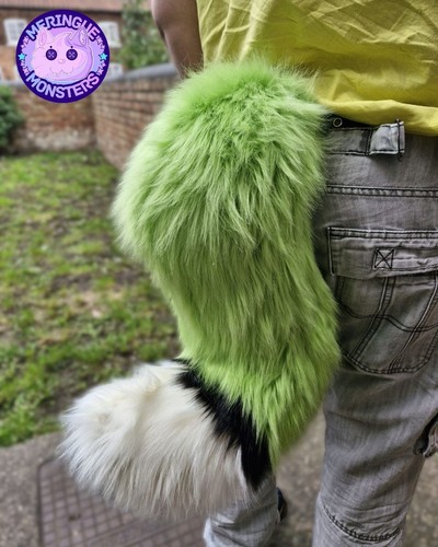Lime green fox fursuit tail - lime,