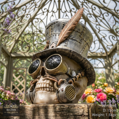 Steampunk skull sculpture - skull, &