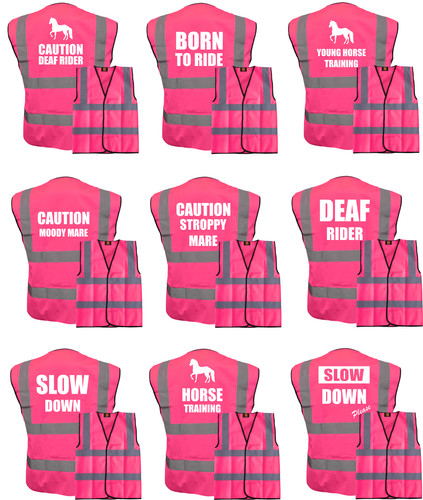 Horse riding vis pink white - hi,