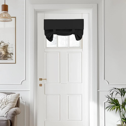 Small door window - small, curtains